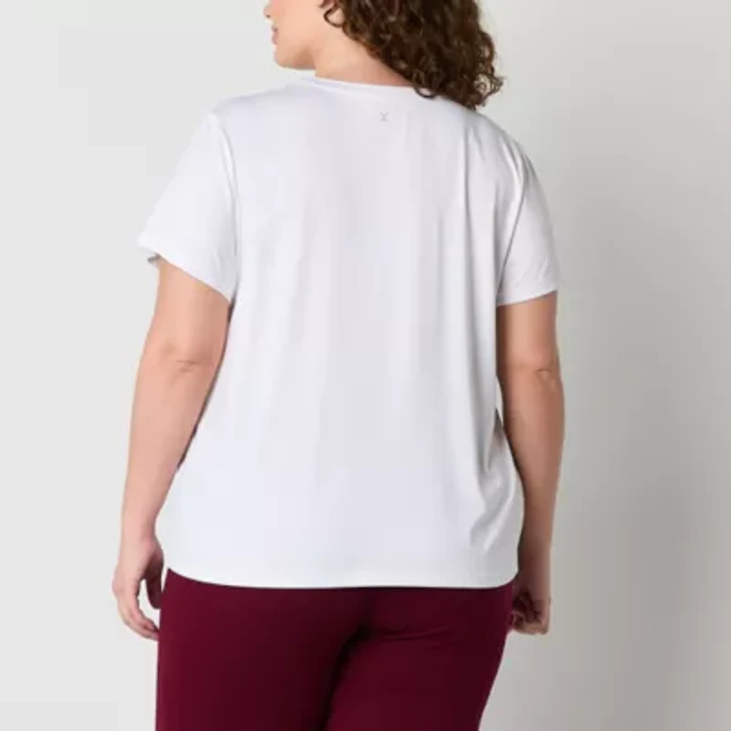 Xersion Womens Performance Crew Neck Short Sleeve T-Shirt Plus