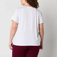 Xersion Womens Performance Crew Neck Short Sleeve T-Shirt Plus