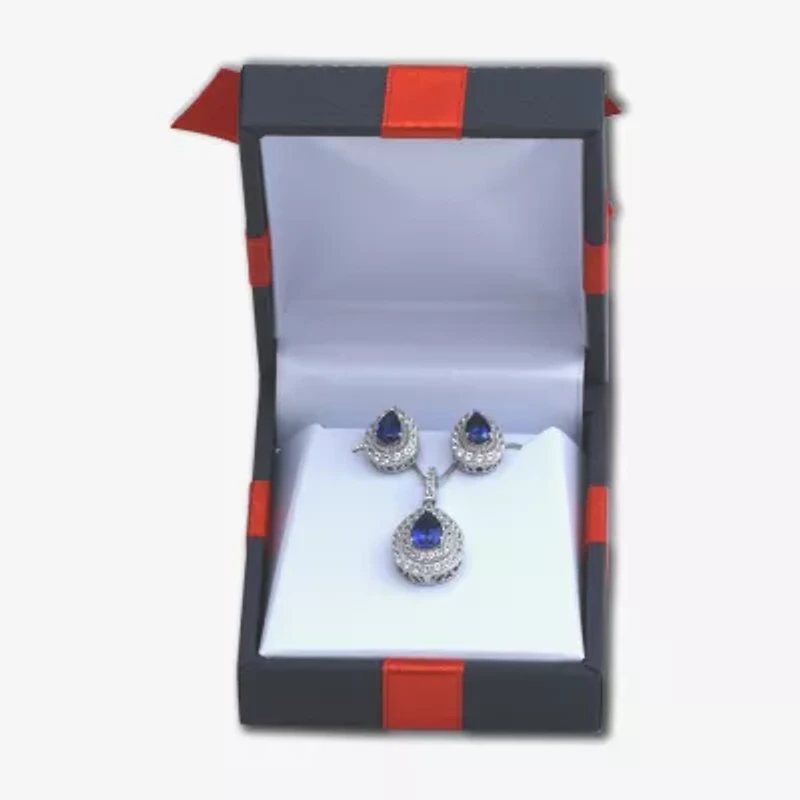 Gemstone Sterling Silver 2-Pc Pear Jewelry Set