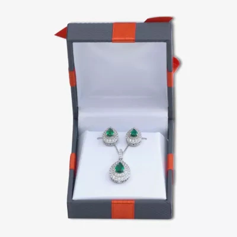 Gemstone Sterling Silver 2-Pc Pear Jewelry Set