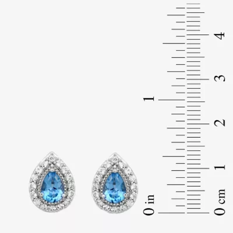 Gemstone Sterling Silver 2-Pc Pear Jewelry Set