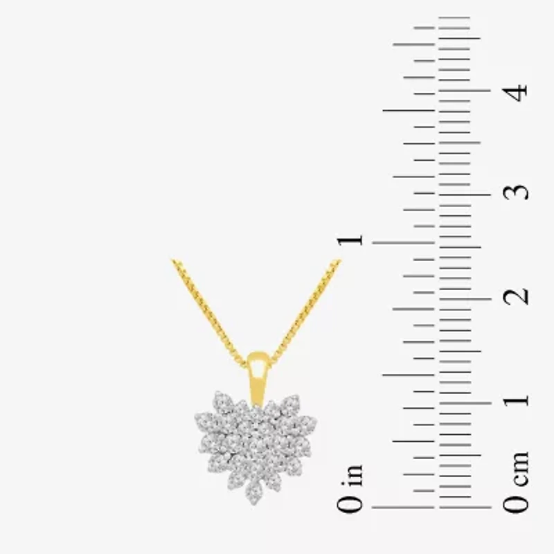 Womens 1 CT. T.W. Natural White Diamond 10K Gold Heart 2-pc. Jewelry Set