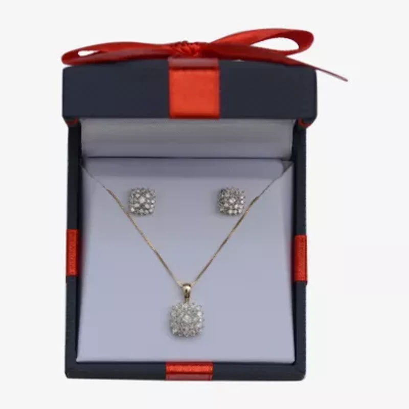 Womens 1 CT. T.W. Natural White Diamond 10K Gold 2-pc. Jewelry Set