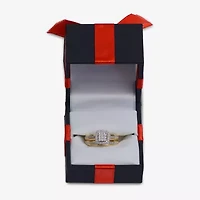 Surrounded by Love Womens 1/5 CT.T.W. Natural Diamond Sterling Silver or 14K Gold Over Cushion Side Stone Halo Bridal Set