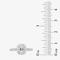 Signature By Modern Bride (H-I / Si2) Womens 1 CT. T.W. Lab Grown White Diamond 10K Gold Side Stone Halo Engagement Ring