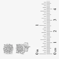 Womens 1/5 CT. Lab Grown White Diamond Sterling Silver Round 2 Pair Earring Set