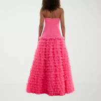 B. Smart Womens Juniors Sleeveless Embellished Sequin Ball Gown