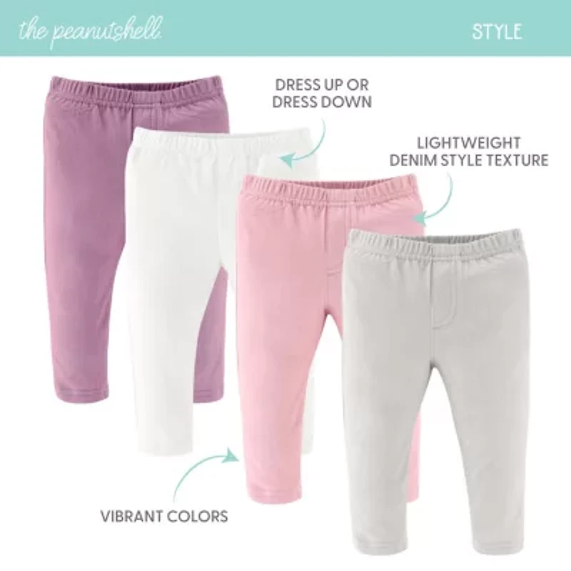 The Peanutshell Baby Girls Easy-on + Easy-off Straight Regular Fit Pull-On Pant