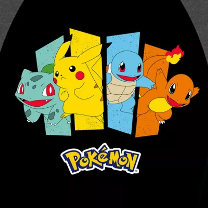 Little & Big Kid Boys Crew Neck Long Sleeve Regular Fit Pokemon Graphic T-Shirt