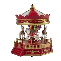 Northlight Led Lighted Animated And Musical Carousel - 9.25in Lighted Christmas Village