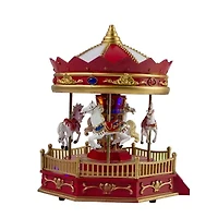 Northlight Led Lighted Animated And Musical Carousel - 9.25in Lighted Christmas Village