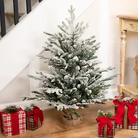 Northlight 3ft Led B/O Tamarack Pine Artificial With Burlap 3 Foot Pine Christmas Tree