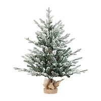 Northlight 3ft Led B/O Tamarack Pine Artificial With Burlap 3 Foot Pine Christmas Tree