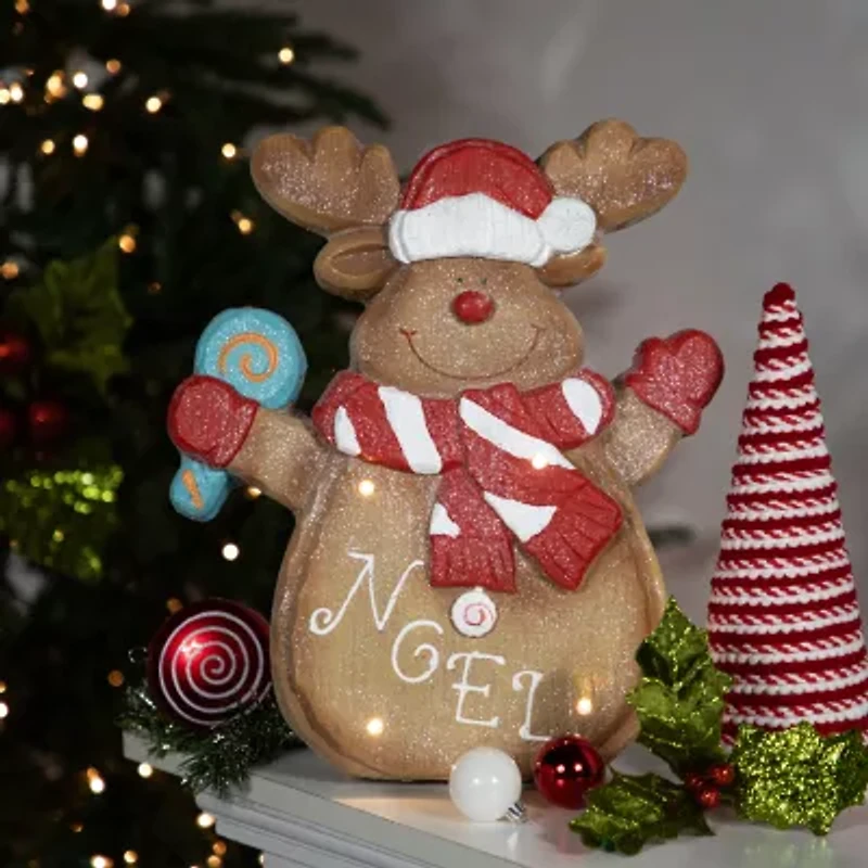 Northlight Led Lighted Innoelin Reindeer - 14.25in Gingerbread House