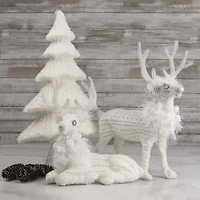 Northlight Cable Knit Sweater Sitting Reindeer - 9.75in Christmas Figurine