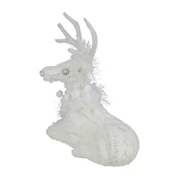 Northlight Cable Knit Sweater Sitting Reindeer - 9.75in Christmas Figurine