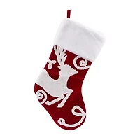 Northlight Reindeer And Snowflake Embroidered - 20in - Set Of 3 Christmas Stocking