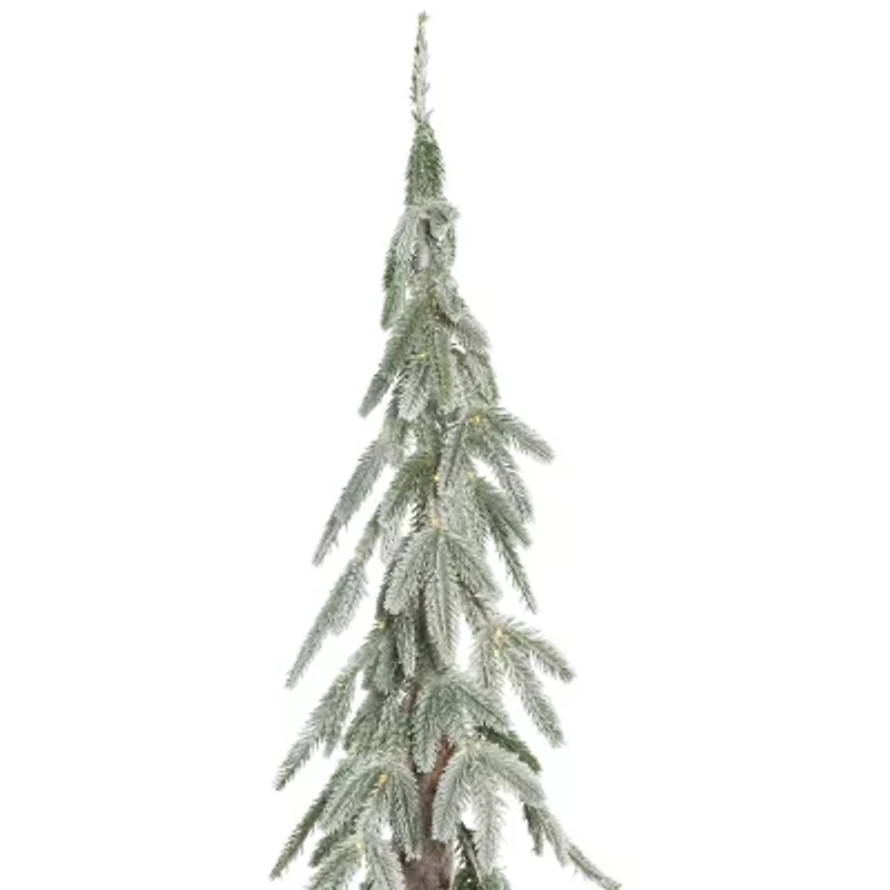 Northlight Pre-Lit Alpine Flocked Clear Led Lights 6 Foot Pine Christmas Tree