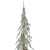 Northlight Pre-Lit Alpine Flocked Clear Led Lights 6 Foot Pine Christmas Tree