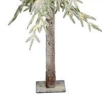 Northlight Pre-Lit Alpine Flocked Clear Led Lights 6 Foot Pine Christmas Tree