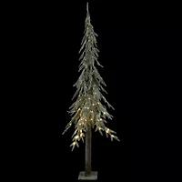 Northlight Pre-Lit Alpine Flocked Clear Led Lights 6 Foot Pine Christmas Tree