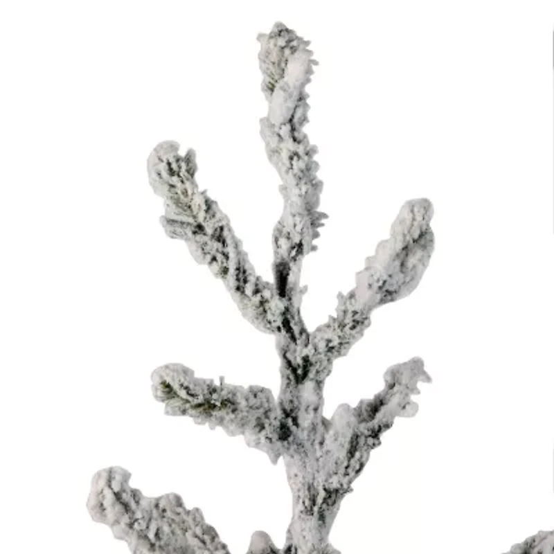 Northlight Green Flocked Alpine Coral - Unlit 3 Foot Flocked Pine Christmas Tree