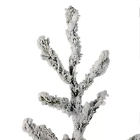 Northlight Green Flocked Alpine Coral - Unlit 3 Foot Flocked Pine Christmas Tree