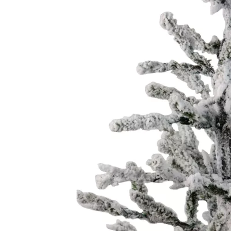 Northlight Green Flocked Alpine Coral - Unlit 3 Foot Flocked Pine Christmas Tree