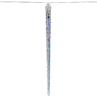 Northlight Set Of 5 Color Changing Cascading Icicle Light Tubes - 13 Ft Clear Wire Outdoor Icicle Lights