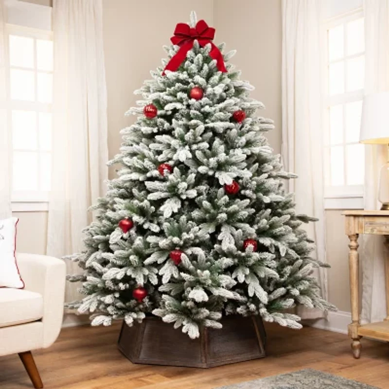Northlight Real Touch™️Mountain Pearl Unlit 6 1/2 Foot Flocked Christmas Tree