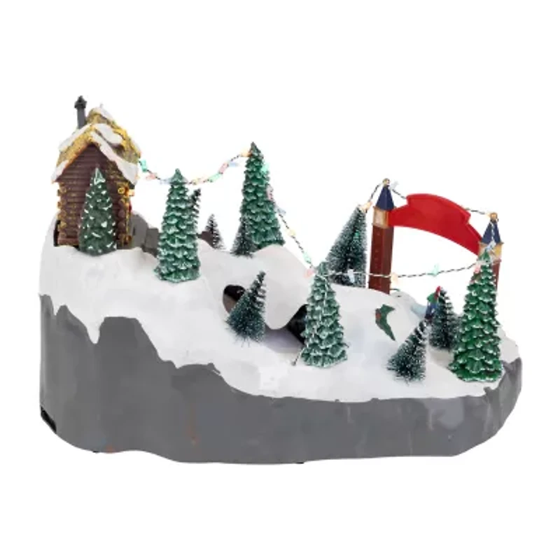Northlight Led Lighted Winter Skiing Scene Animated - 15in Christmas Village