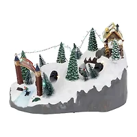 Northlight Led Lighted Winter Skiing Scene Animated - 15in Christmas Village