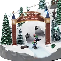 Northlight Led Lighted Winter Skiing Scene Animated - 15in Christmas Village