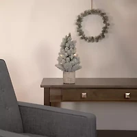 Northlight Led Lighted Mini Frosted In Cement Base 1 Foot Pine Christmas Tree
