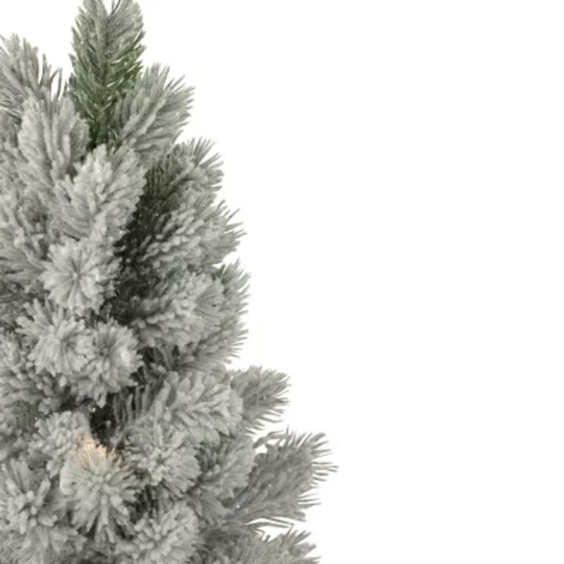 Northlight Led Lighted Mini Frosted In Cement Base 1 Foot Pine Christmas Tree