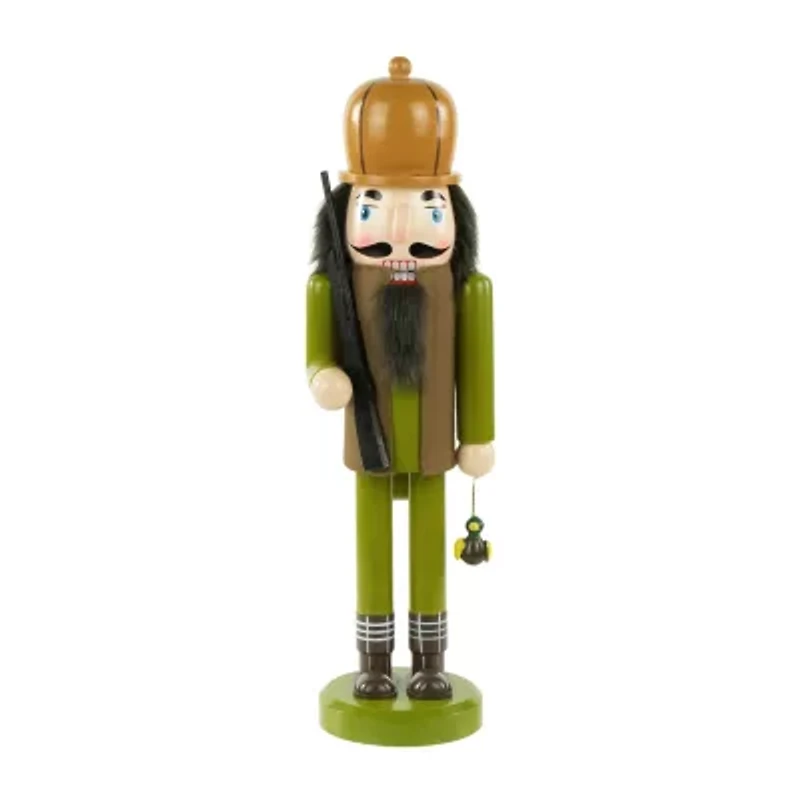 Northlight 14in Green And Brown Duck Hunter Wood Christmas Nutcracker