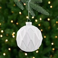 Northlight 4ct White And Gray Diamond Matte Ball 4in (100mm) Christmas Ornament
