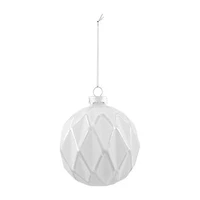 Northlight 4ct White And Gray Diamond Matte Ball 4in (100mm) Christmas Ornament