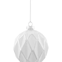 Northlight 4ct White And Gray Diamond Matte Ball 4in (100mm) Christmas Ornament