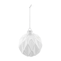 Northlight 4ct White And Gray Diamond Matte Ball 4in (100mm) Christmas Ornament