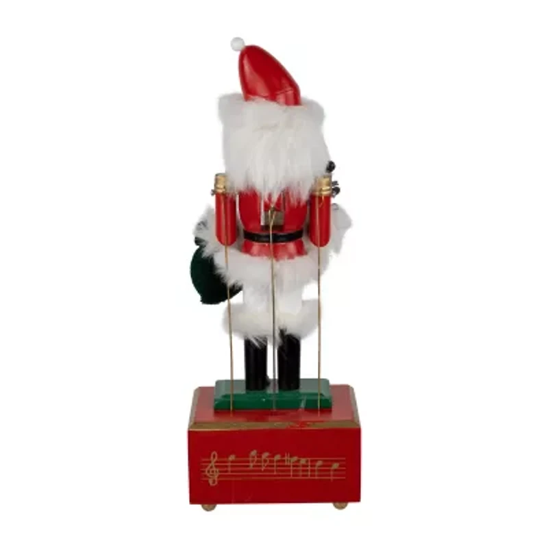 Northlight Animated And Musical Santa With Bear - 12in Wood Plays Music Christmas Nutcracker