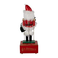Northlight Animated And Musical Santa With Bear - 12in Wood Plays Music Christmas Nutcracker