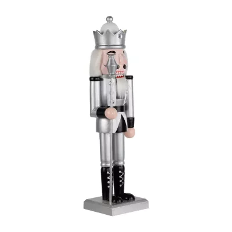 Northlight Jeweled Figure - 14in - Silver And Black Wood Christmas Nutcracker