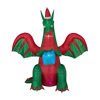 Northlight 6ft Inflatable Led Lighted Dragon With Gift Christmas Inflatable
