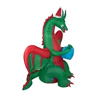 Northlight 6ft Inflatable Led Lighted Dragon With Gift Christmas Inflatable