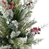 Northlight Flocked Balsam Pine Artificial In Burlap Base Unlit 2 Foot Flocked Pine Christmas Tree
