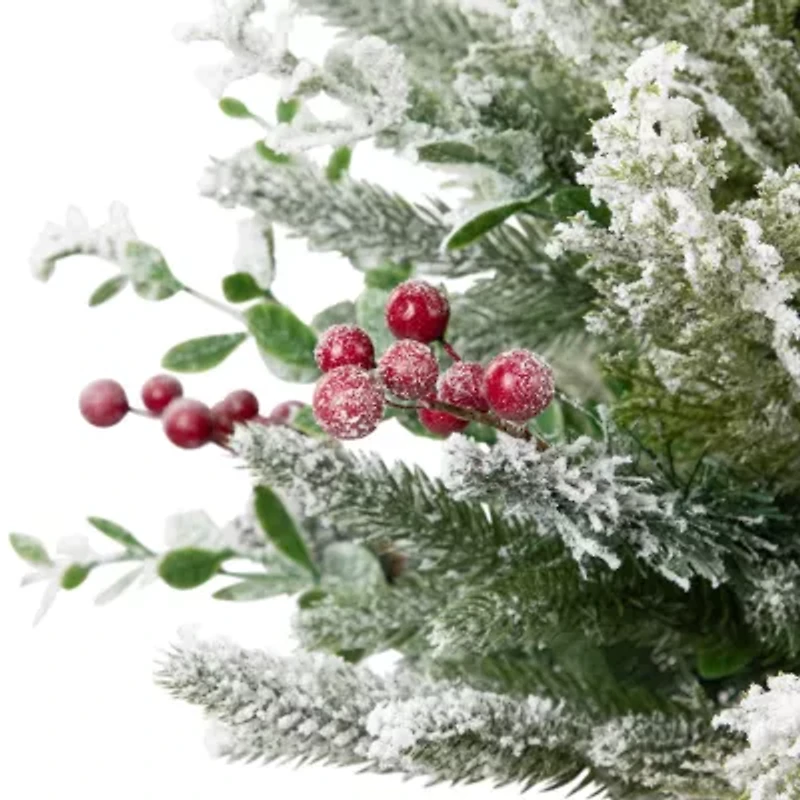 Northlight Flocked Balsam Pine Artificial In Burlap Base Unlit 2 Foot Flocked Pine Christmas Tree