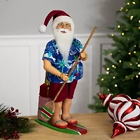 Northlight Santa On A Paddle Board - 18in Christmas Figurine