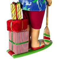 Northlight Santa On A Paddle Board - 18in Christmas Figurine