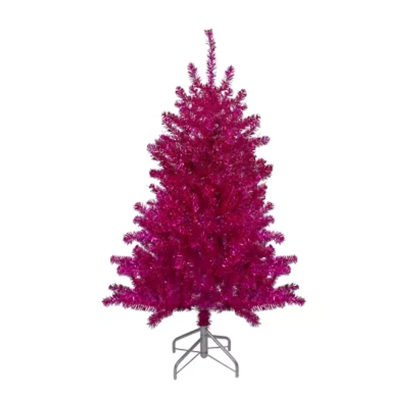 Northlight Metallic Pink Tinsel - Unlit 4 1/2 Foot Christmas Tree